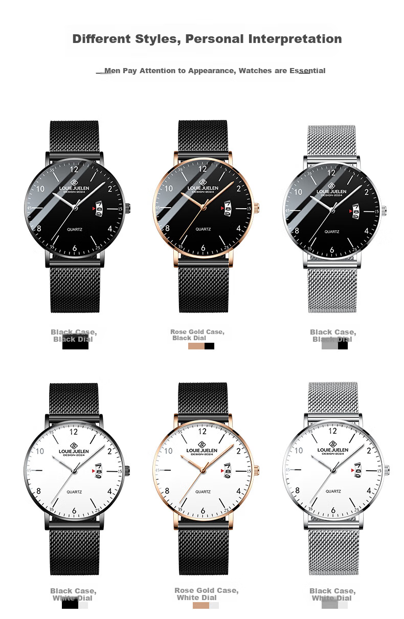 LOUIE JUELEN Youth Student Exam-Specific Watch, Silent Men's Model, Civil Servant Mechanical Watch for Middle And High School Students, Quartz Watch with Water Resistance 3