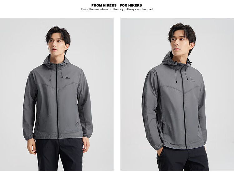 Pioneer Camp Dragonfly Sun Protection Jacket for Men, Summer Outdoor Lightweight Breathable Fishing Sun Protection Clothing, Water-Repellent Outerwear, Dark Gray, Size M 13