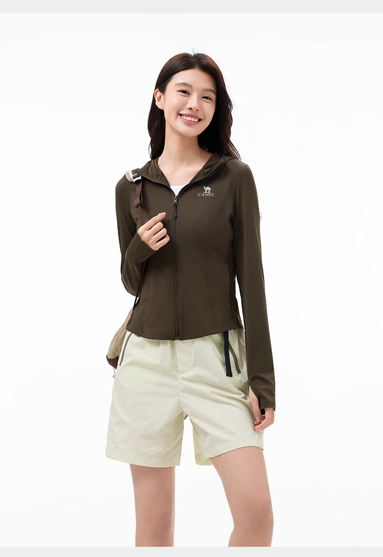 CAMEL Women's Slim Fit Outdoor Sun Protection Jacket Ice Cool Quick-Dry Original Yarn Sunproof Coat A25BAVV106 14