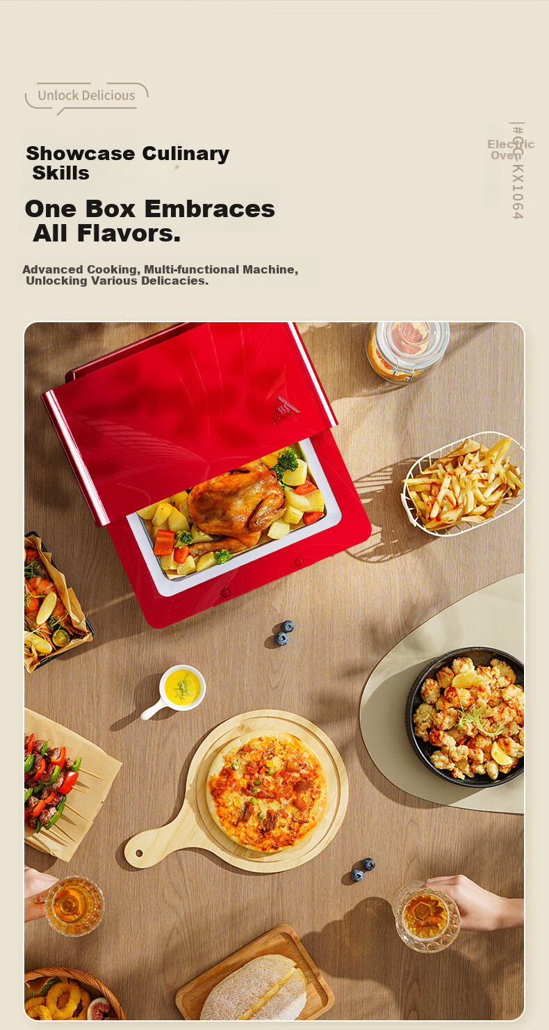 Nuosideqi Home Oven, 10L Capacity, Visible Window, No Need to Flip Food, Independent Temperature Control for Top And Bottom, Smart Fully Automatic Ove 3