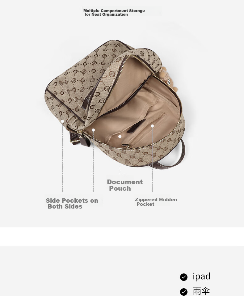 C.BANNER Backpack for Women, Large Capacity Travel Bag, Fashionable Schoolbag, Brand Birthday Mother's Day Gift, Practical Present for Mom 4