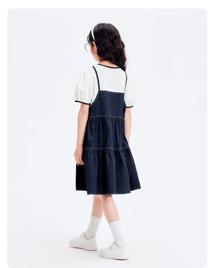 Balabala Kids Dress 2026 Summer New Big Kids Lightweight Two-Piece Style Schoolgirl Sweet Dress 9