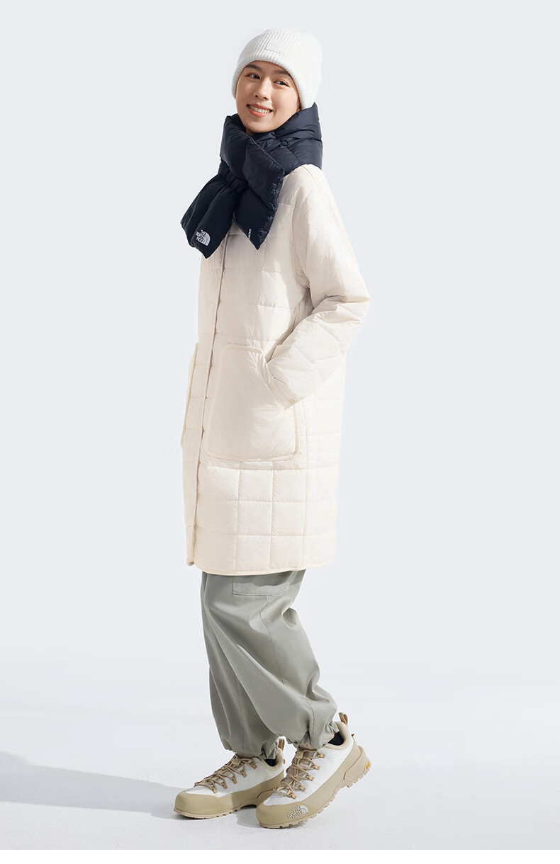 The North Face Women's Outdoor Warm Cotton Mid-Length Jacket 89YH Beige/QLI XL 8