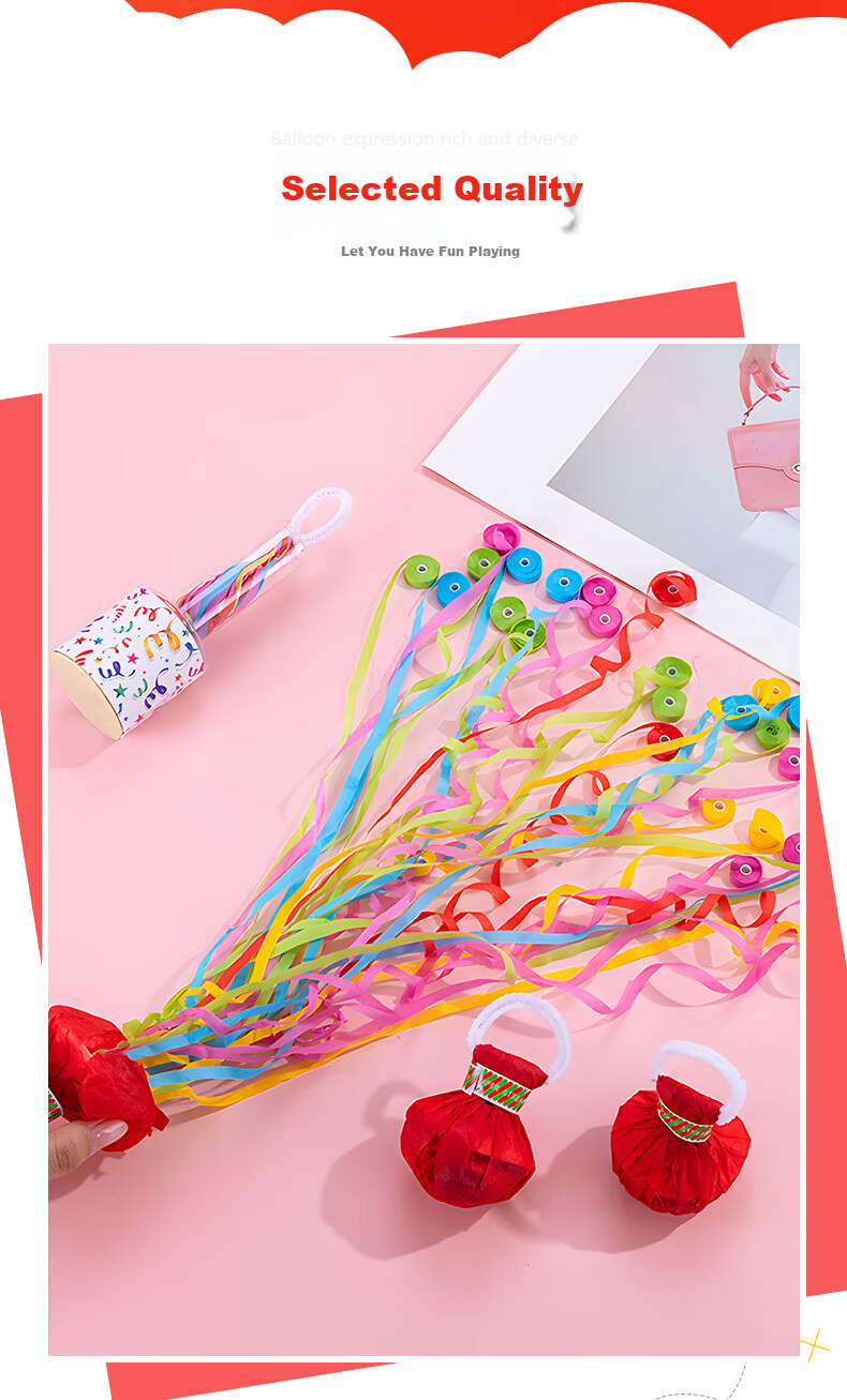 Hunlianqingcheng Hand-Tossed Ribbon Confetti, Spider Silk Wedding Birthday Party Proposal Decoration Streamers Colorful Bouquet Props, 5 Pieces 2
