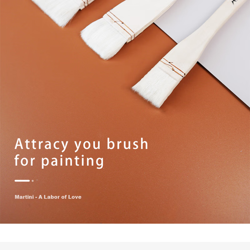 MAIRTINI Watercolor Brush Short Handle Flat Brush Squirrel Hair Brush Acrylic Oil Painting Universal Fan Brush Small Brush 30mm Red WF818-03 3