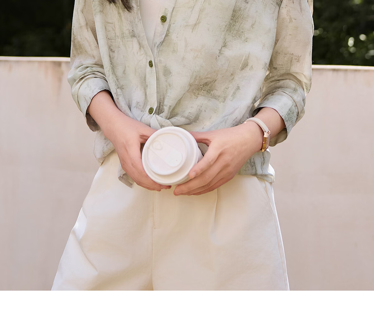Chushen Spring And Summer Long-Sleeve Shirt for Women, Artistic Tie-Dye Printed Blouse Jacket Air Conditioning Shirt S52S020 Winter Light Green S 11