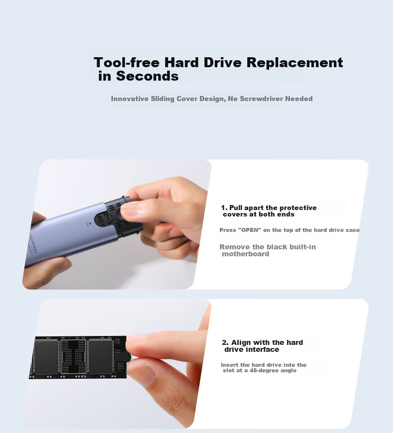 UGREEN M.2 NVMe Protocol SSD Enclosure, Type-C/USB3.2 Direct Plug-In Portable Hard Drive Enclosure, Compatible with Laptops, IPhone 17, External SSD Hard Drive Enclosure 25