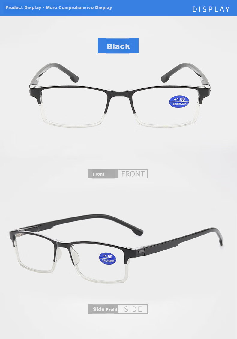 DRATRA Unisex Reading Glasses HD Comfortable Presbyopia Glasses for Phone and Computer Use Middle-aged and Elderly 3