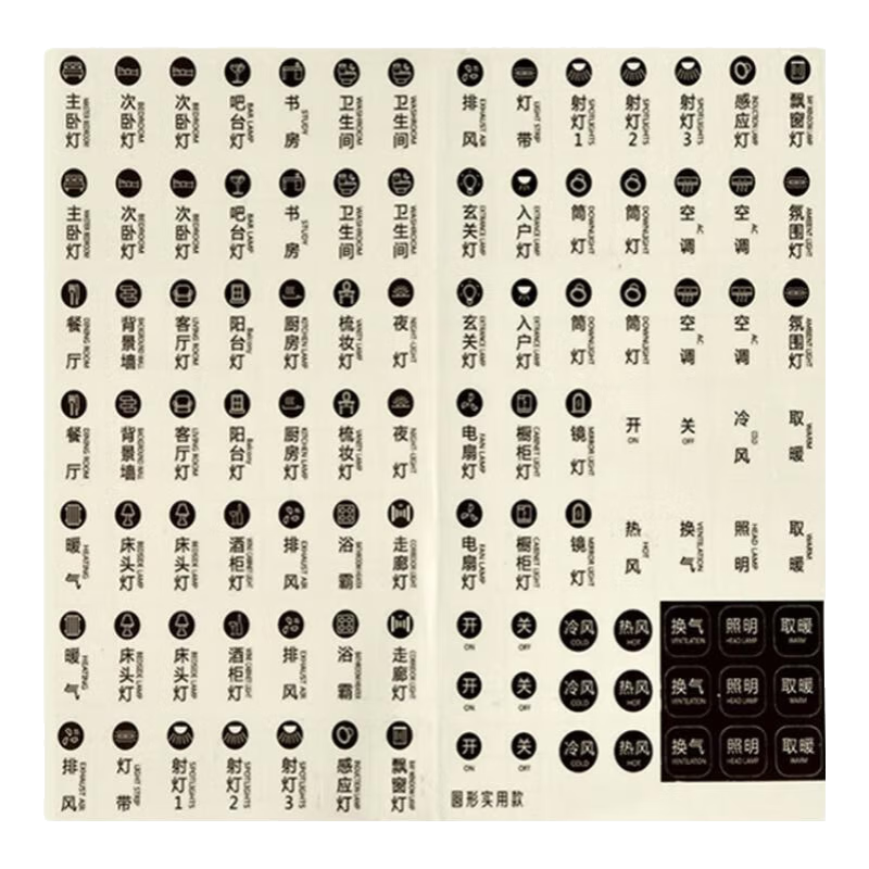 Jiamo Premium Home Light Switch Label Stickers Creative Panel Socket Decorative Wall Stickers Round Luminous 105 Pieces