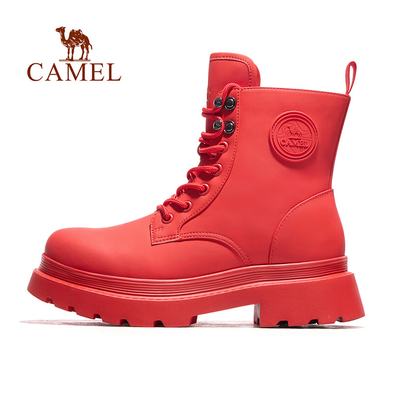 CAMEL [Shanyu] Outdoor Casual Shoes, Fashionable Martin Boots, Waterproof Non-Slip Women's Boots, Work High-Top Rain Boots F24C013696