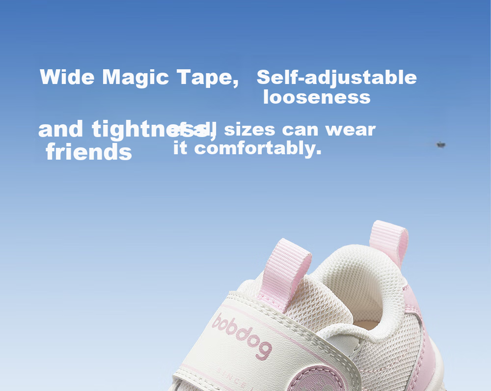 BOBDOG Toddler Shoes, Baby Walking Shoes, Spring Style, Soft Sole, Non-Slip, Anti-Collision, Functional Shoes for Boys And Girls, Light Pink, Size 26 11