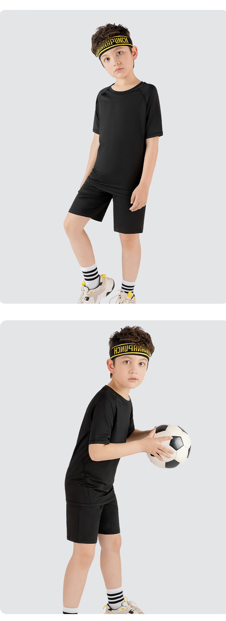 Fandimu [Children's Sports Set for Boys And Girls], Tight-Fitting Training Shirt, Running Suit for Teenagers, Fitness Wear, Badminton Outfit 7