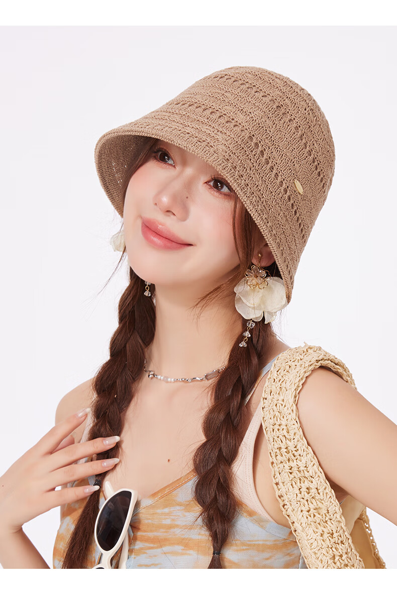 CACUSS Women's Summer Sun Hat, UV Protection, Beach Fishing Hat, Foldable, Khaki 10