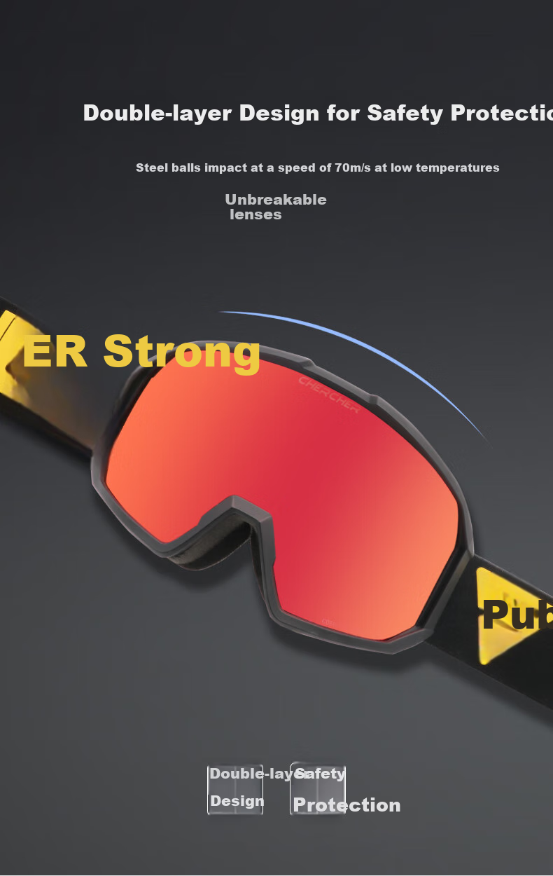 CHERCHER Children's Ski Goggles, Double-Layer Anti-Fog, Cylindrical Lens, Parent-Child Style, High-Definition Wide-View Protective Eyewear CC3-kids 4