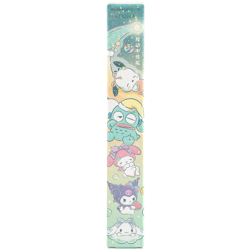 GuangBo & Sanrio Blind Box Pen, Retractable Gel Pen, Black Smooth ST Tip, Exam Pen, Writing Pen, Signature Pen, Stationery Gift, KT82244