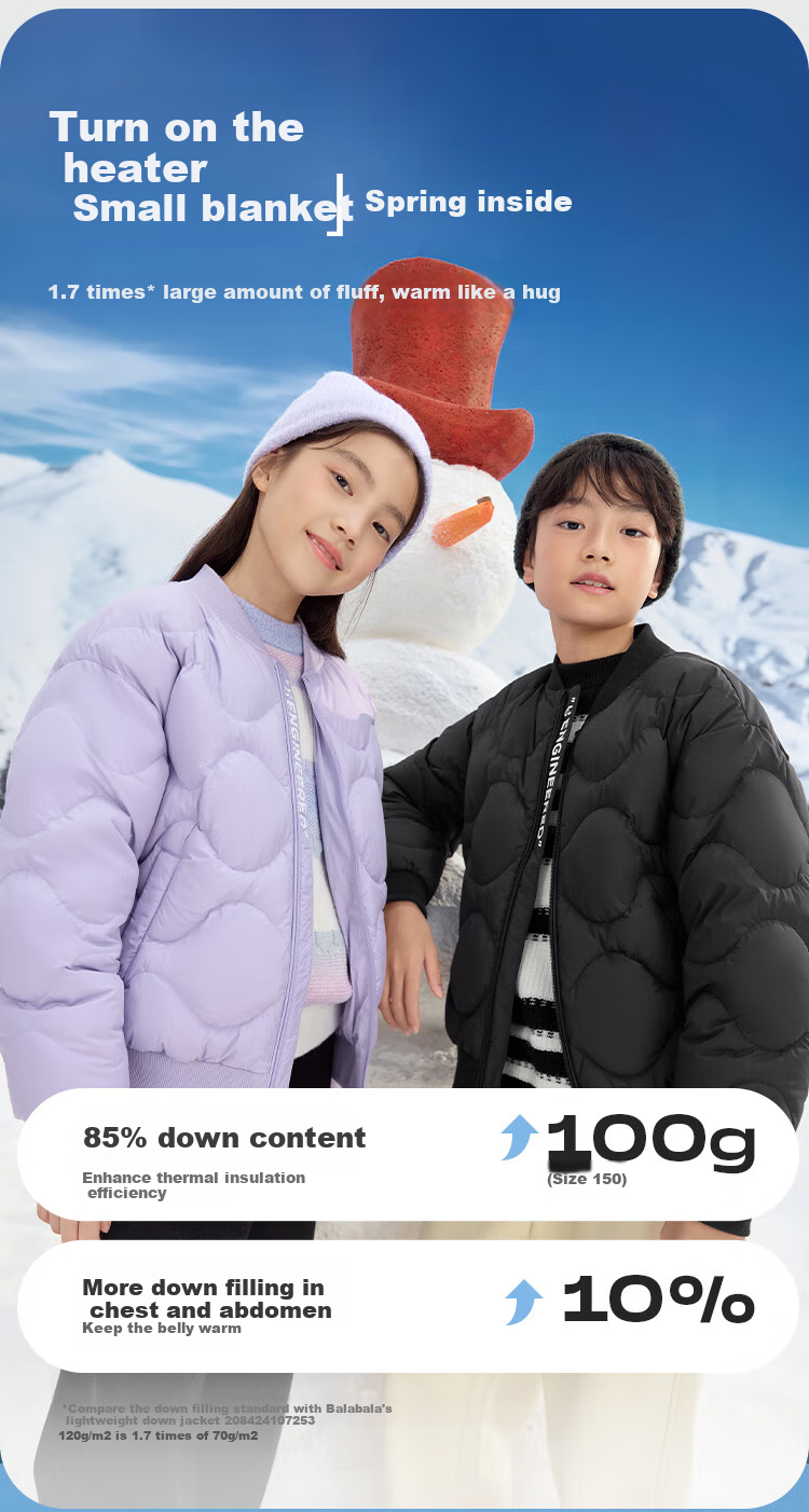 BALABALA Children's down Jacket, Boys And Girls Winter Coat, Short Style for Kids And Teens, 24107214 2