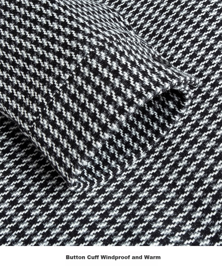 DANCING WOLVES [85% White Duck Down] Versatile Houndstooth Lapel Warm Men's down Jacket 003 Medium Gray S(165) 14