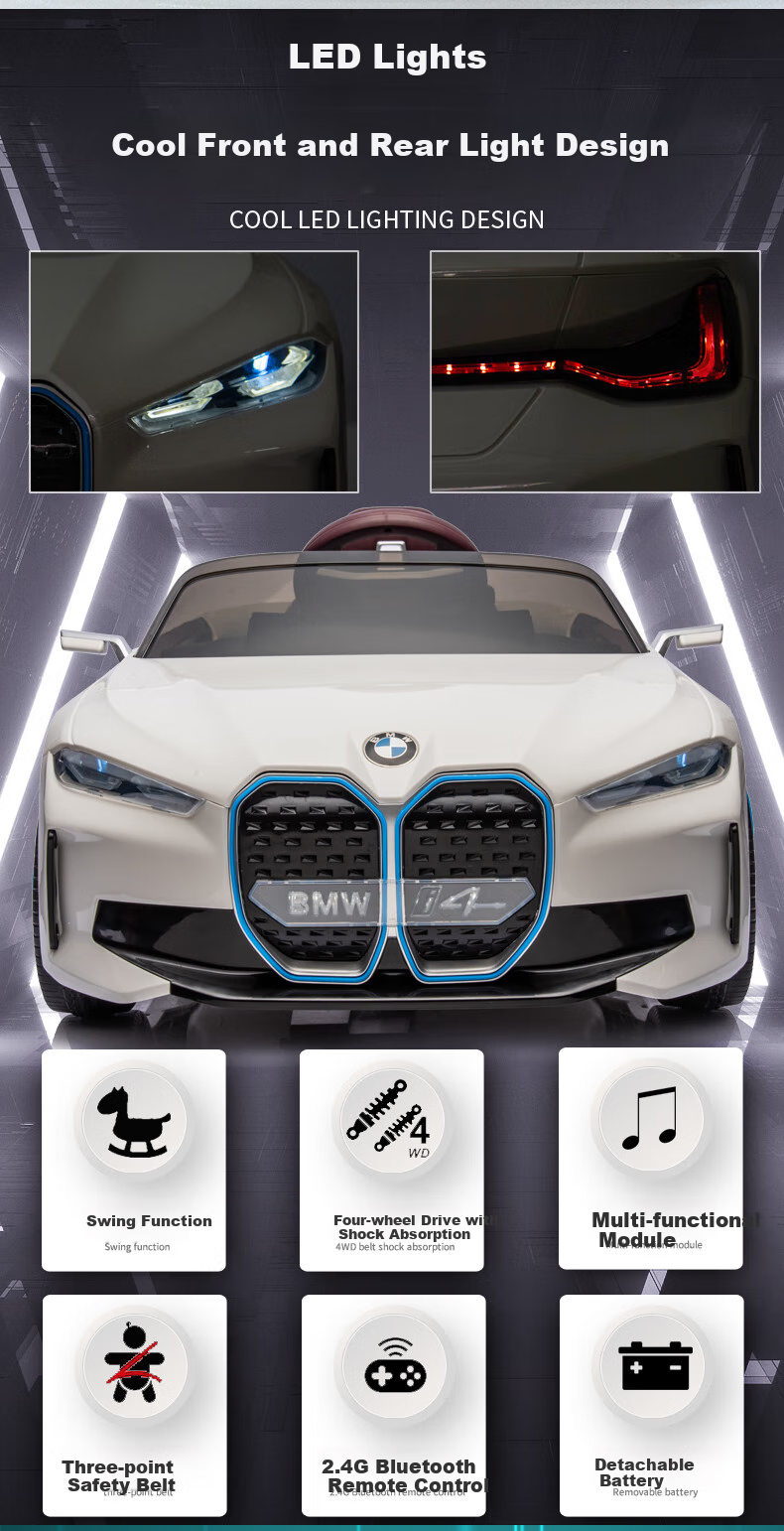 BeRica BMW Authorized Children's Electric Car, Rocking Four-Wheel Drive, 115cm, 30kg Load Capacity, Four-Wheel Toy Car 7