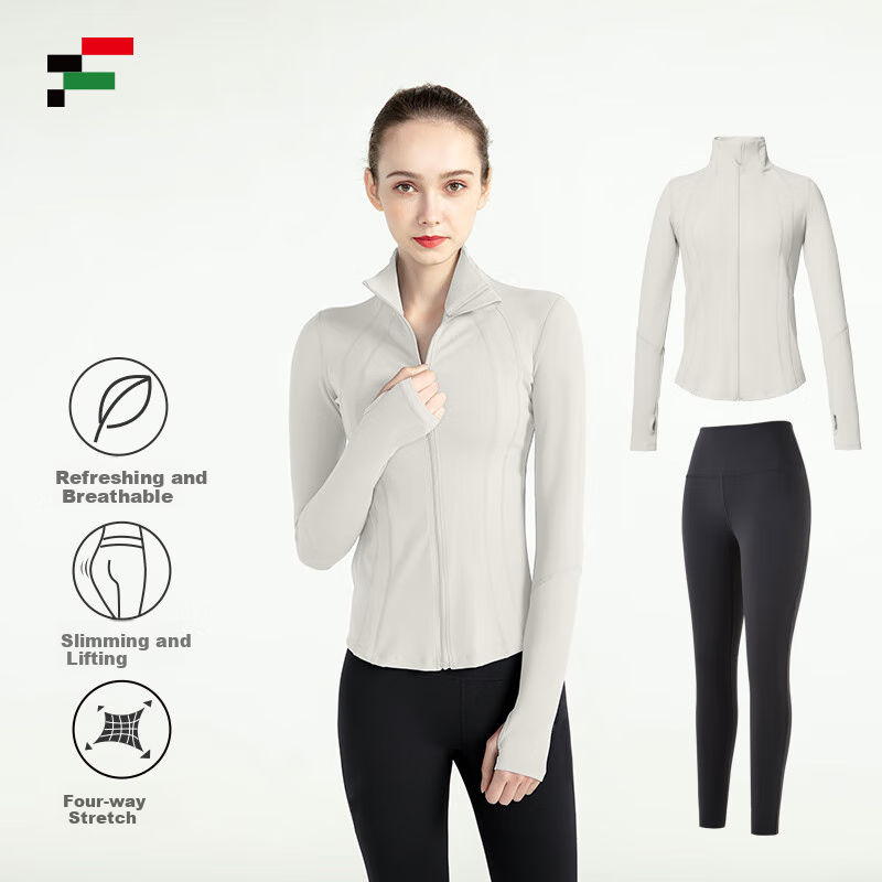 Fandimu Yoga Outfit for Women, Sports Set for Spring And Summer, Fitness Wear, Running And Pilates, Improved Elasticity And Comfortable Outerwear Two-Piece Set