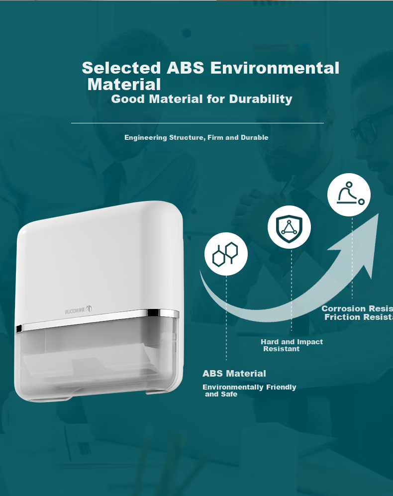 MODUN 5881 No-Drill Hand Towel Dispenser, Wall-Mounted Paper Towel Distributor, Bathroom Tissue Box, Restroom Hand Towel Dispenser, Commercial Use 3