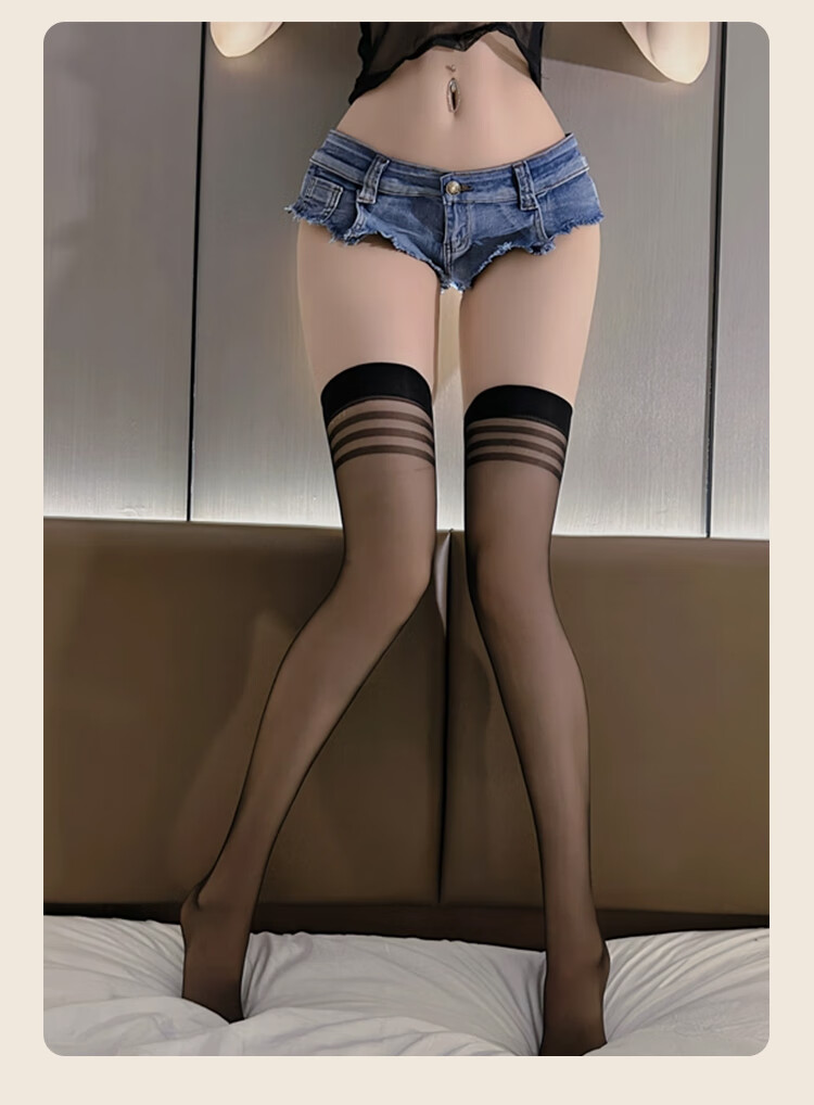 MiiOW Thigh-High Stockings for Women, Spring And Autumn Thin Style, Anti-Slip And Snag-Resistant Invisible Over-Knee Socks, Skin Color, 4 Pairs Per Pack 16