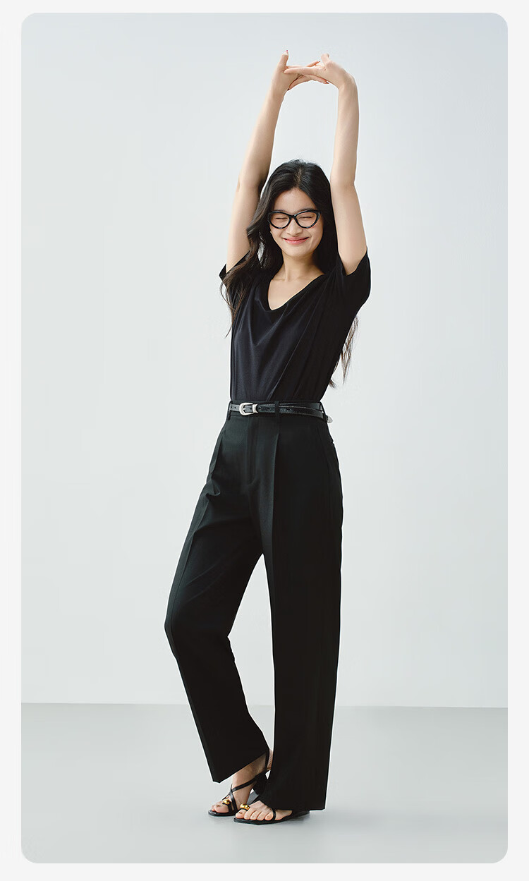 JD Original Women's Suit Pants, Autumn New Style, Slimming Casual Trousers, Wide-Leg Dress Pants with Stretch in All Directions, Gray, XL 18
