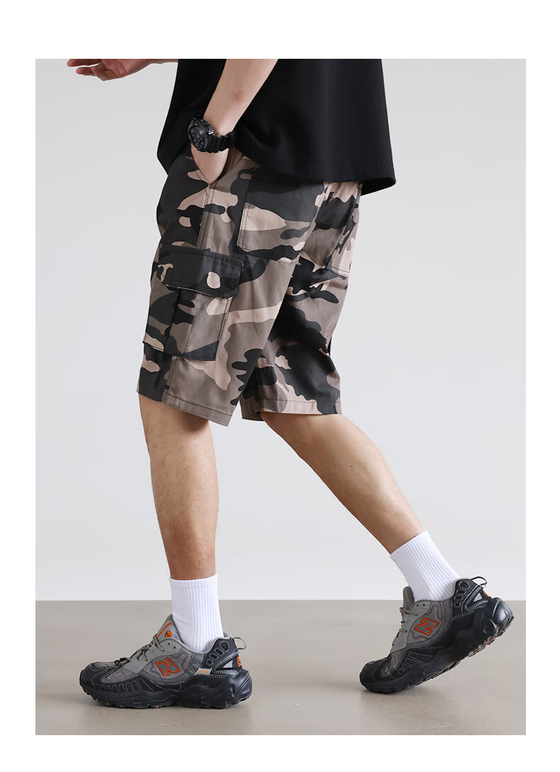 Jeanswest Men's Shorts, Summer Pure Cotton Thin Loose Cargo Style, Casual Straight-Leg Versatile Mid-Length Pants 13