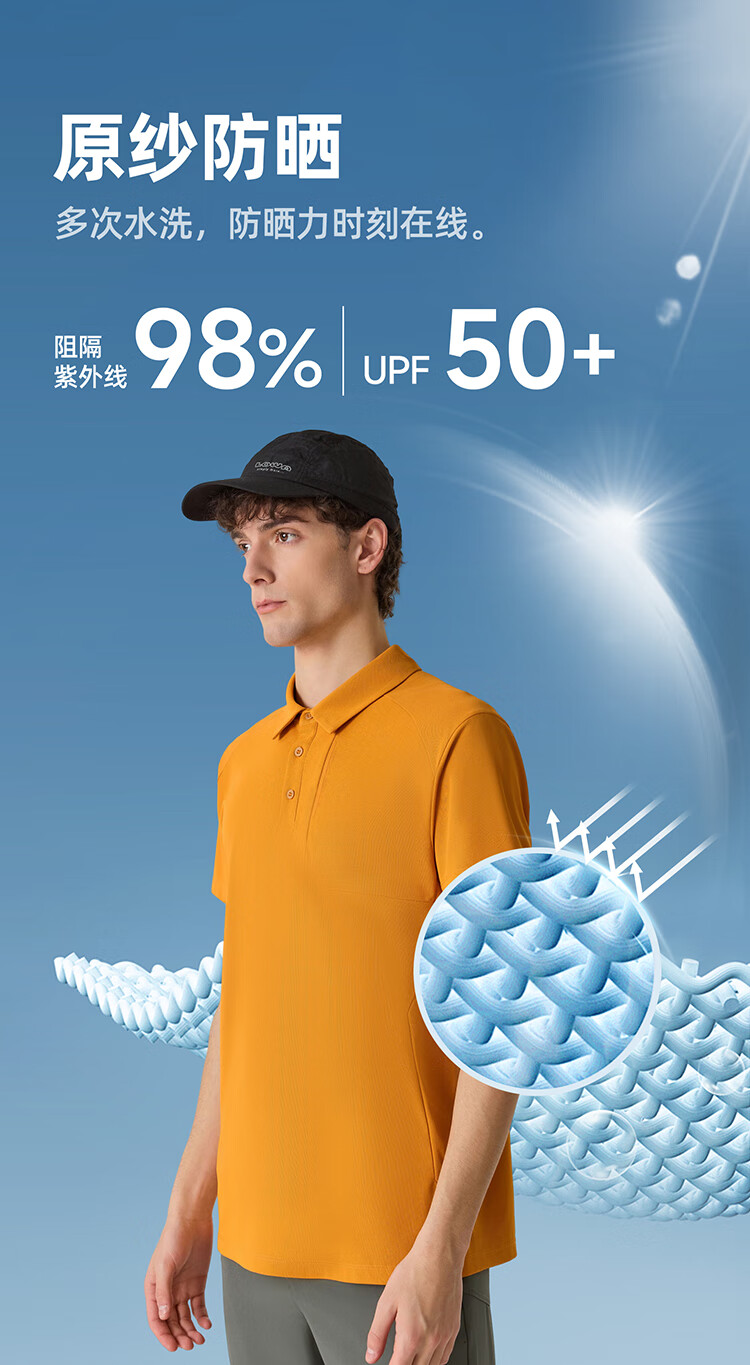 NORTHLAND COOLMAX Quick-Dry Sun Protection Polo Shirt, Outdoor Breathable Antibacterial Elastic Collar Short-Sleeve T-Shirt for Me 3