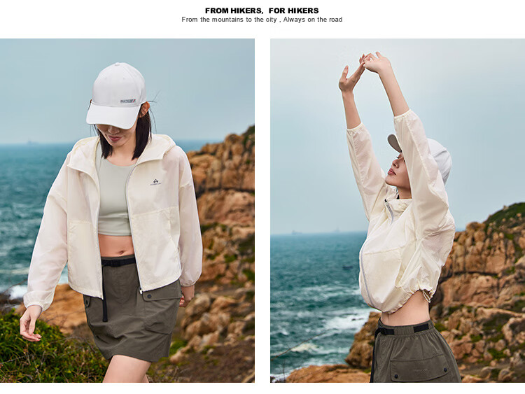 Pioneer Camp Sun Protection Clothing for Women, Summer Outdoor UPF50 Cool-Feeling Breathable Lightweight Sportswear Skin Coat Jacket, Milk White, M 10