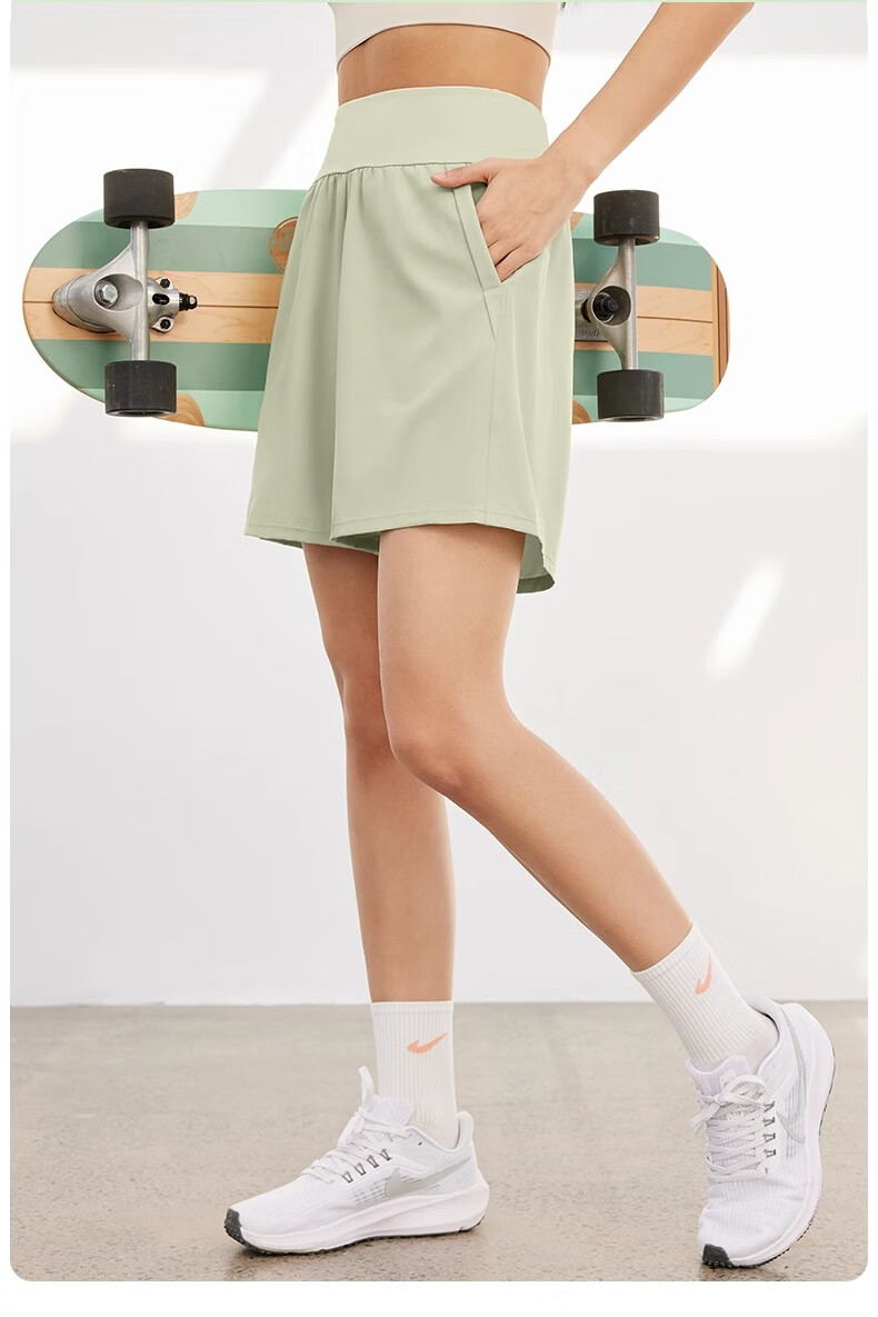 NEVER ME Women's Sports Pants, Casual Shorts, High-Waisted Tummy Control, Loose-Fitting, Breathable, Quick-Drying, Running, Fitness, Boxing Pants, Summer 1