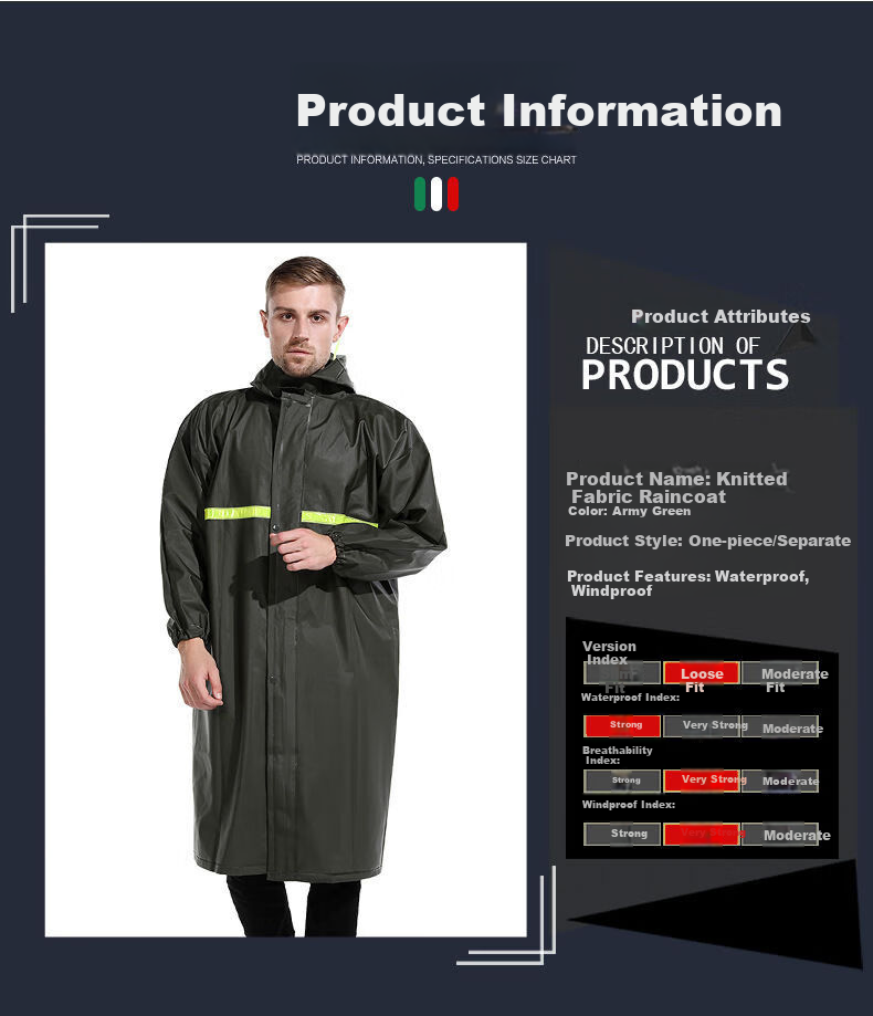 Zhaoshen Raincoat Set, Full-Body Protection against Heavy Rain, Adult Two-Piece Outdoor Construction Site Safety Reflective Raincoat, Double Pockets And Sleeves, Small Size 1