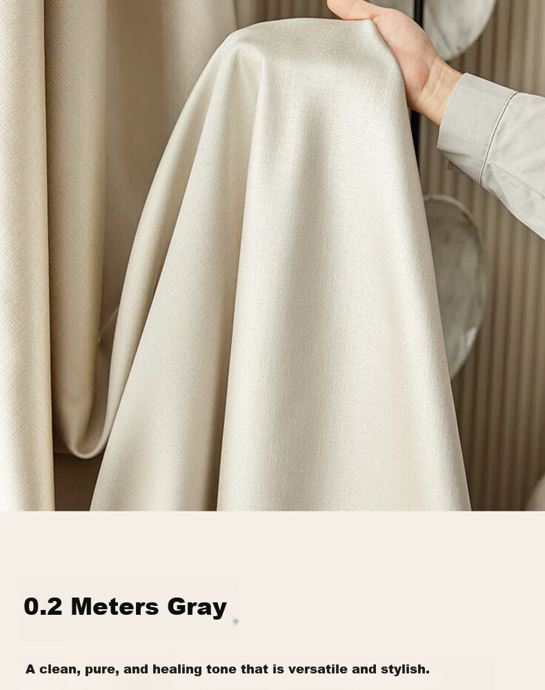 Ali Curtain, No Drilling Required, Hook-Type Blackout Curtain, High Sunshade for Living Room, Finished Curtain, Width 1.3 Meters, Height 1.8 Meters 12