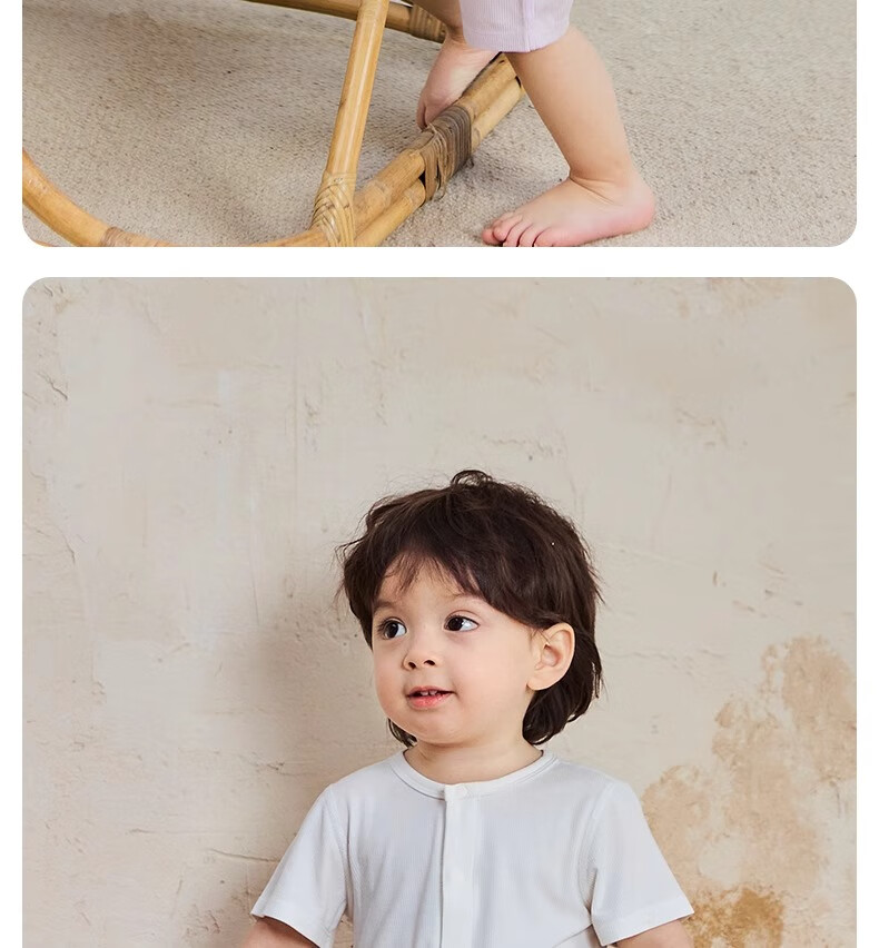 Niduoxiong Summer Baby Romper, Infant Clothing, Summer Outfit, Crawling Suit, Newborn Home Wear, Short-Sleeve Ice Silk 23