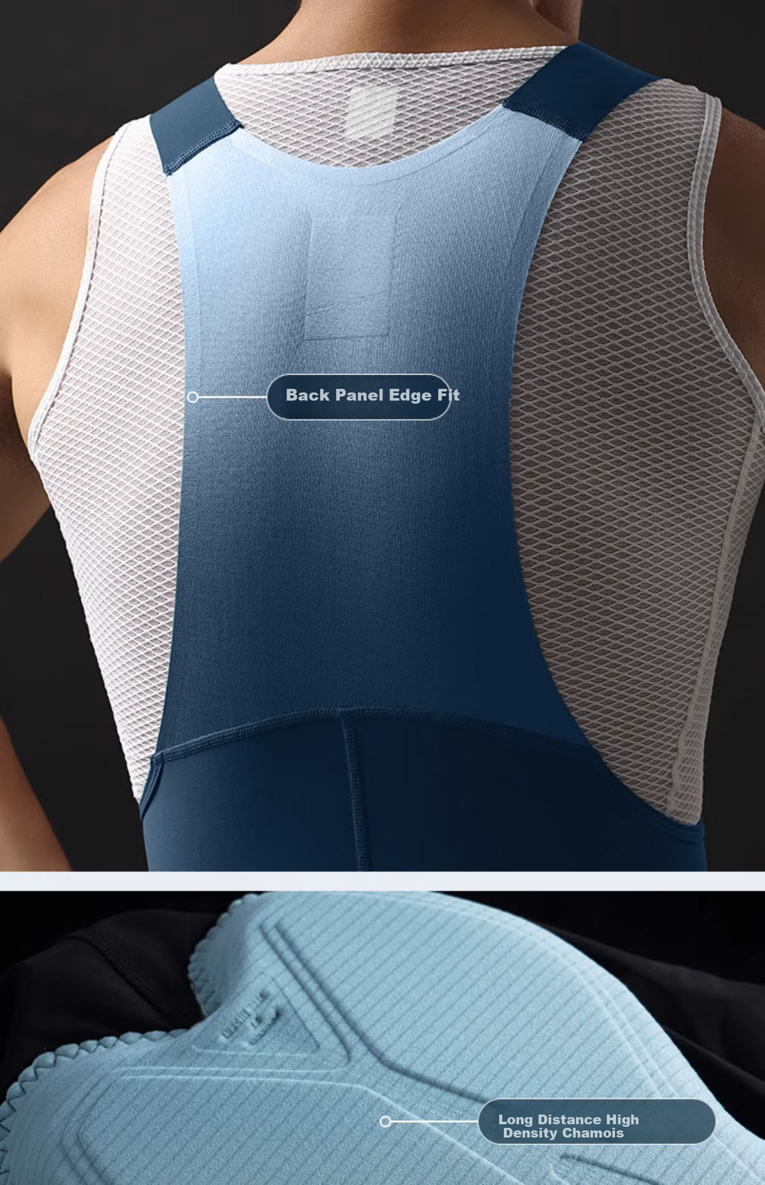 Lameda Cycling Shorts, Bib Shorts, One-Piece Shorts for Men, Summer Professional Mountain And Road Bike Shorts, Moonlight Blue, XL 14