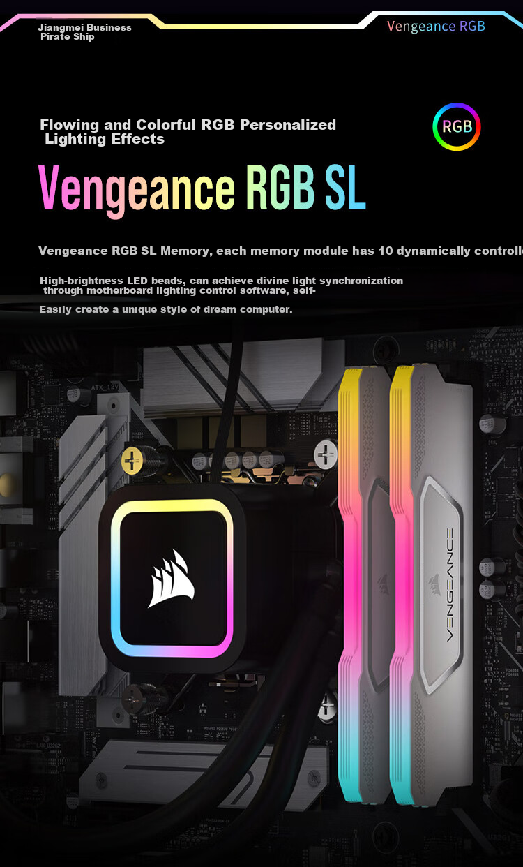 USCORSAIR 64GB (32G X 2) Kit, DDR5 6400 Desktop Memory Module, Vengeance RGB SL Light Bar, White, C32 8