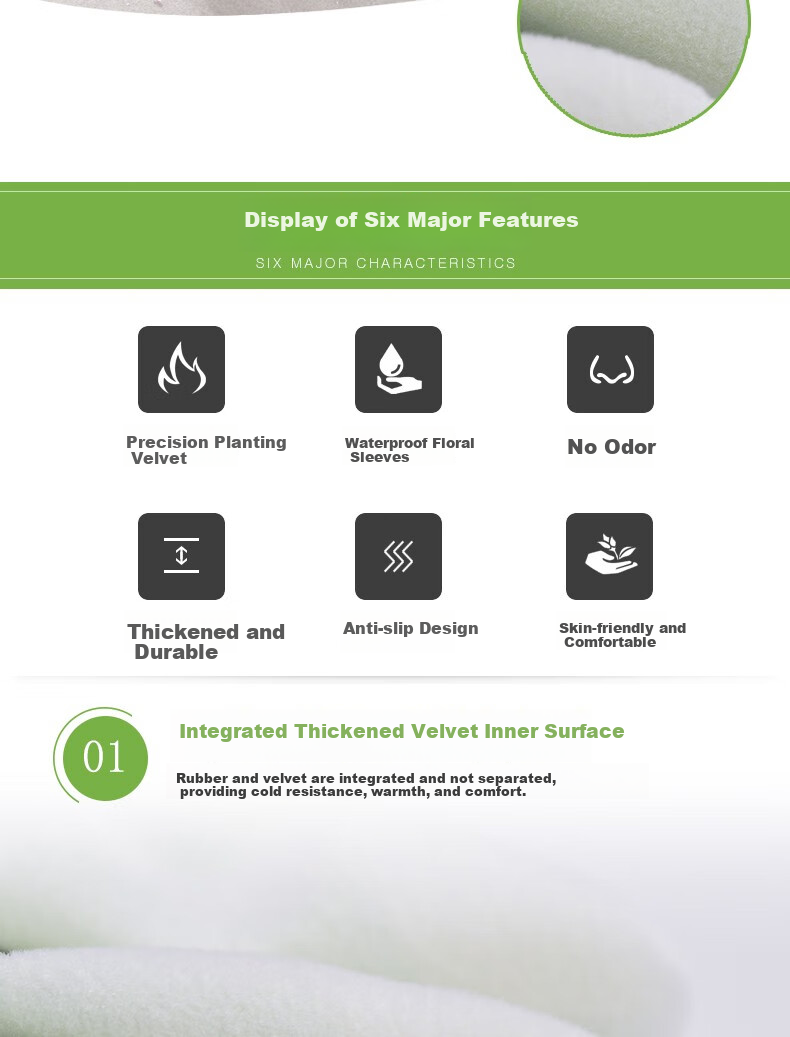 Kelinlai Flocked Nitrile Gloves, 2 Pairs, Medium Size M, Oil-Resistant, Wear-Resistant, Non-Slip, Waterproof, for Home Use, Dishwashing, Oil-Proof, Household Cleaning 7