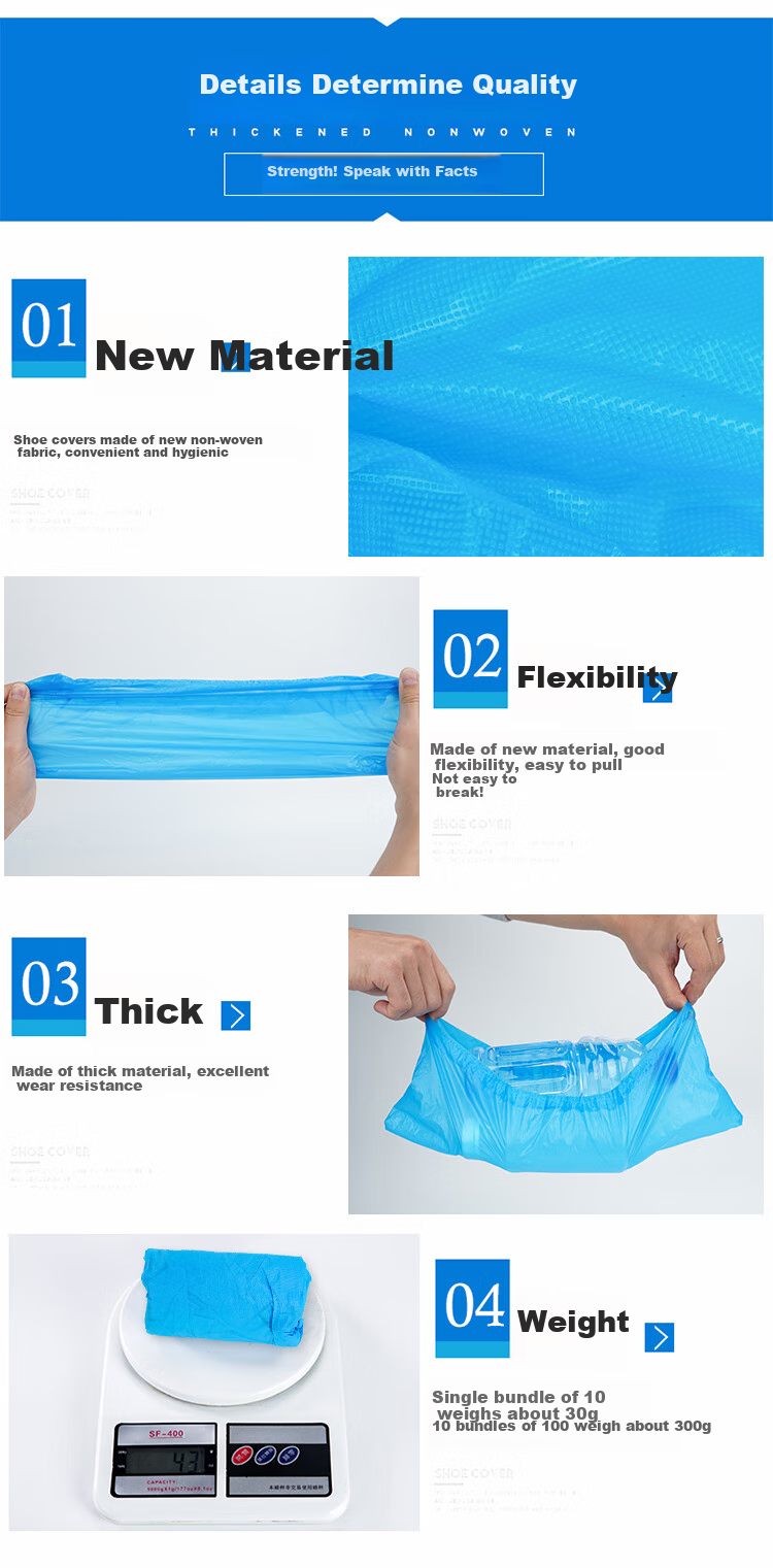 Jiansi Disposable Shoe Covers, Non-Woven Fabric, 100 Pieces, Thickened, Non-Slip, for Home Indoor Use, Dust-Proof Foot Covers 9