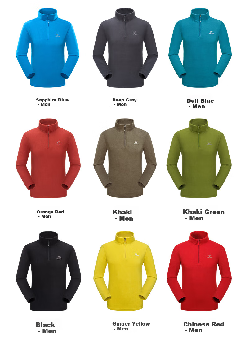TECTOP Fleece Jacket, Warm Fleece Half-Zip Cardigan, 033 Men's Black, 2XL 16