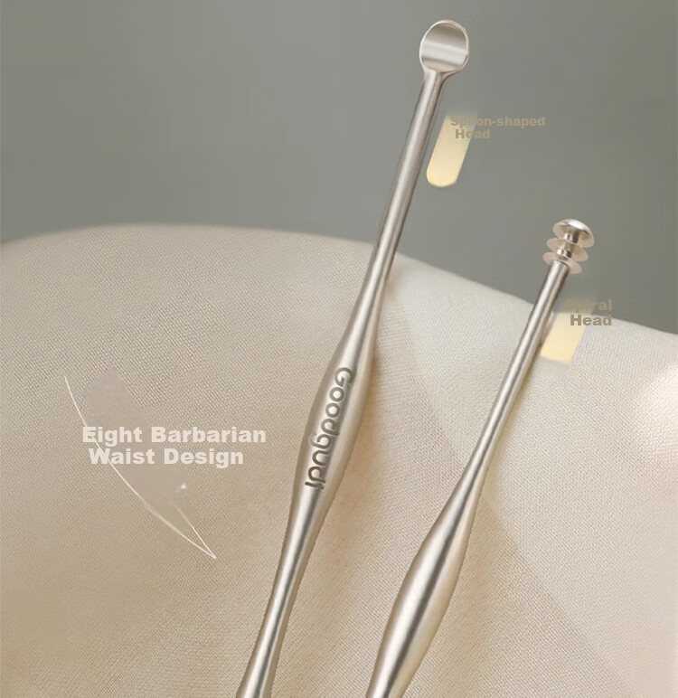 Goood 2-Piece Set, Gentle Double-Ended Ear Pick, High-Quality Smooth Ear Cleaning Tool, Earwax Removal Device 2