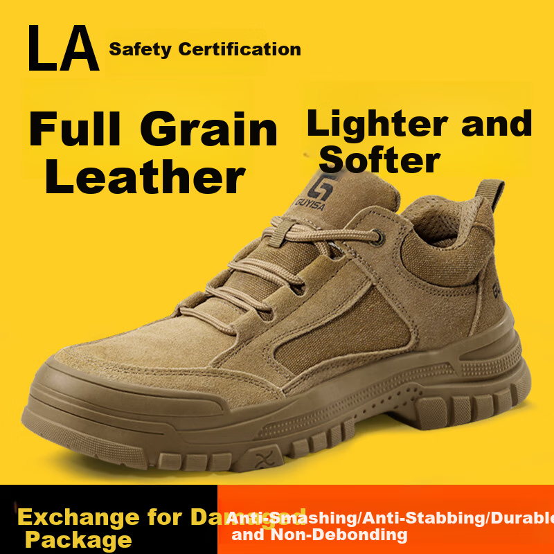 JUNBU Safety Shoes for Men with Steel Toe Cap, Anti-Smashing And Puncture-Resistant, Lightweight And Comfortable Construction Site Safety Work Shoes 3115L-1 Size 37
