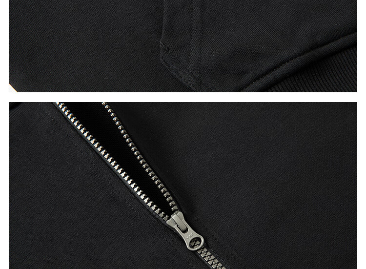 LIMENG Pure Cotton Casual Sports Suit Men Drop Shoulder Loose Fit Spring Autumn Cardigan Men's Sweatshirt Two-Piece Set Black M 12