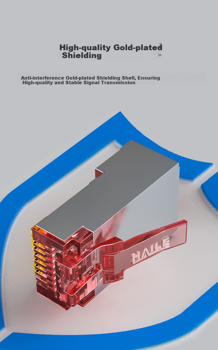HAILE, Internal And External Network Converter Dedicated Network Shielding Network Irregular Crystal Head, HP-517(Red A), 100 Pieces/box 4