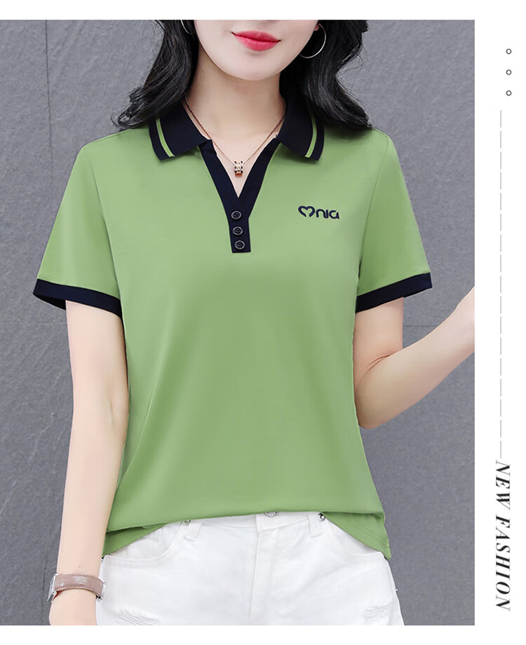 Woodpecker Women's Short Sleeve Polo Shirt Plus Size Slim Fit Red 2026 Spring Summer XL 21