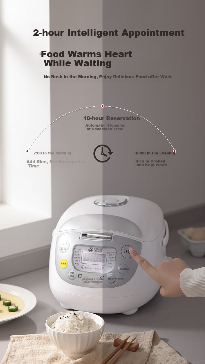 Triangle Rice Cooker, Small 3-Liter Capacity for 2-3 People, Smart Home Rice Cooker with Multiple Functions, Micro-Pressure Cooking Pot, 12-Hour Reservation, DRC-7ESL002D 8