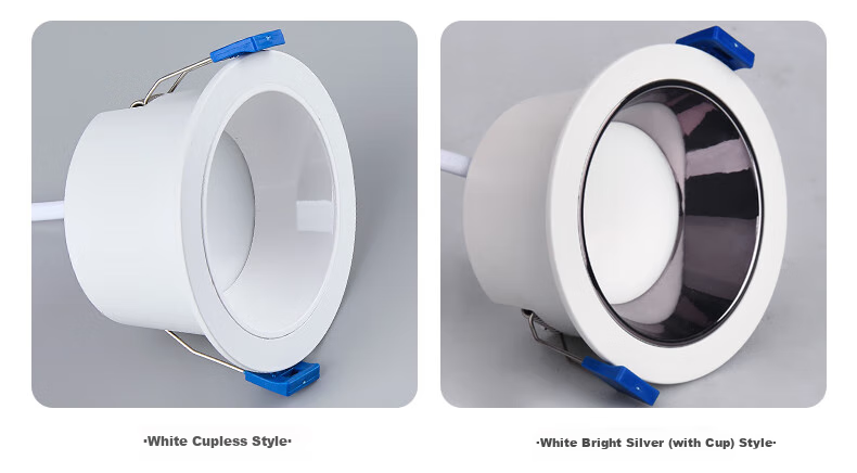 FSL Foshan Lighting LED Deep Anti-Glare Narrow-Frame Downlight, 2.5 Inch 6W High Color Rendering Ra90, Three-Stage Color Adjustment, Pressure-Cast Aluminum, Rouyue Series White Cup 13