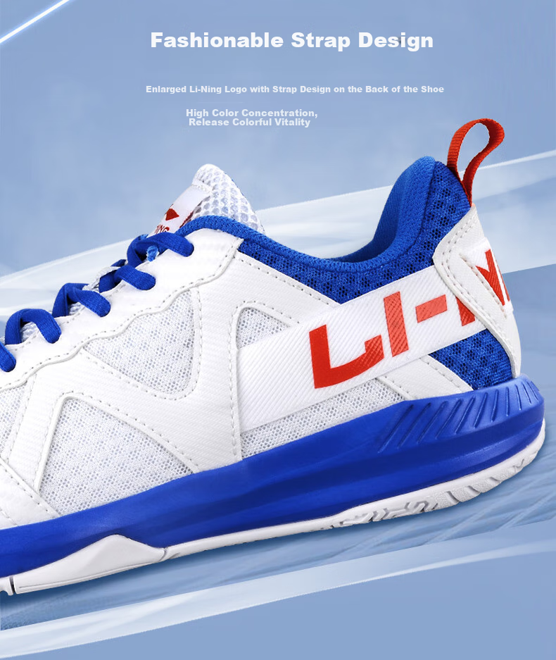 Li-Ning Badminton Shoes, Unisex, Shock-Absorbing, Rebound, Lightweight, Wear-Resistant, for Competition And Training, AYTQ023-1, Blue, Size 41 6