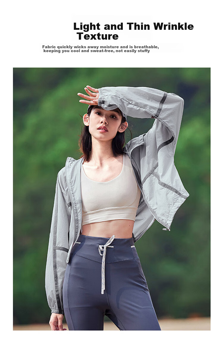 Pioneer Camp Butterfly Shadow Sun Protection Clothing for Women, Summer Lightweight Breathable Sun Protection Garment, UV-Resistant Skin Coat, Short Loose-Fitting Jacket 4