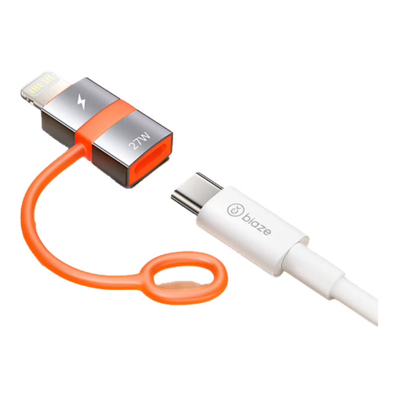 BIAZE Type-C to Lightning Adapter, 27W Fast Charging, Aluminum Alloy, Compatible with IPhone 14/13/12, IPad, Apple Type-C to Lightning Converter