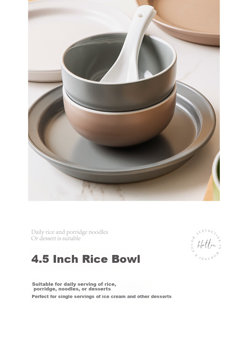 IJARL Ceramic Bowl Tableware Set, Nordic Style Plates, Spoons, Bowls, Chopsticks, Housewarming Gift Box Set, Manhattan 46-Piece Set 14
