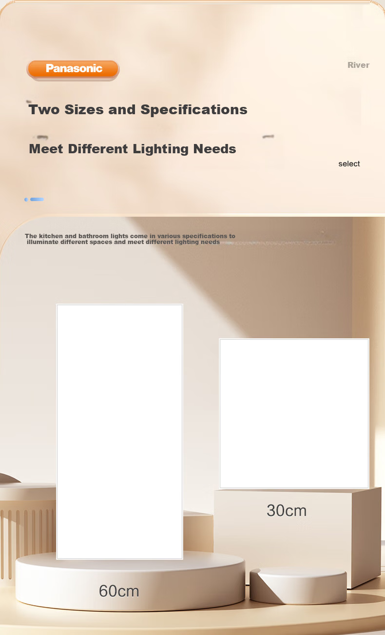 Panasonic Kitchen LED Integrated Ceiling Light, 300x300 Ceiling Light, Bathroom High Brightness Panel Light, Flat Panel Light, 18W 8